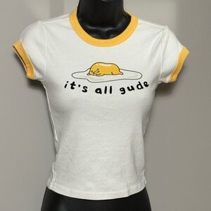 Gudetama by Sanrio x Forever 21 Small Ringer Crop T Shirt